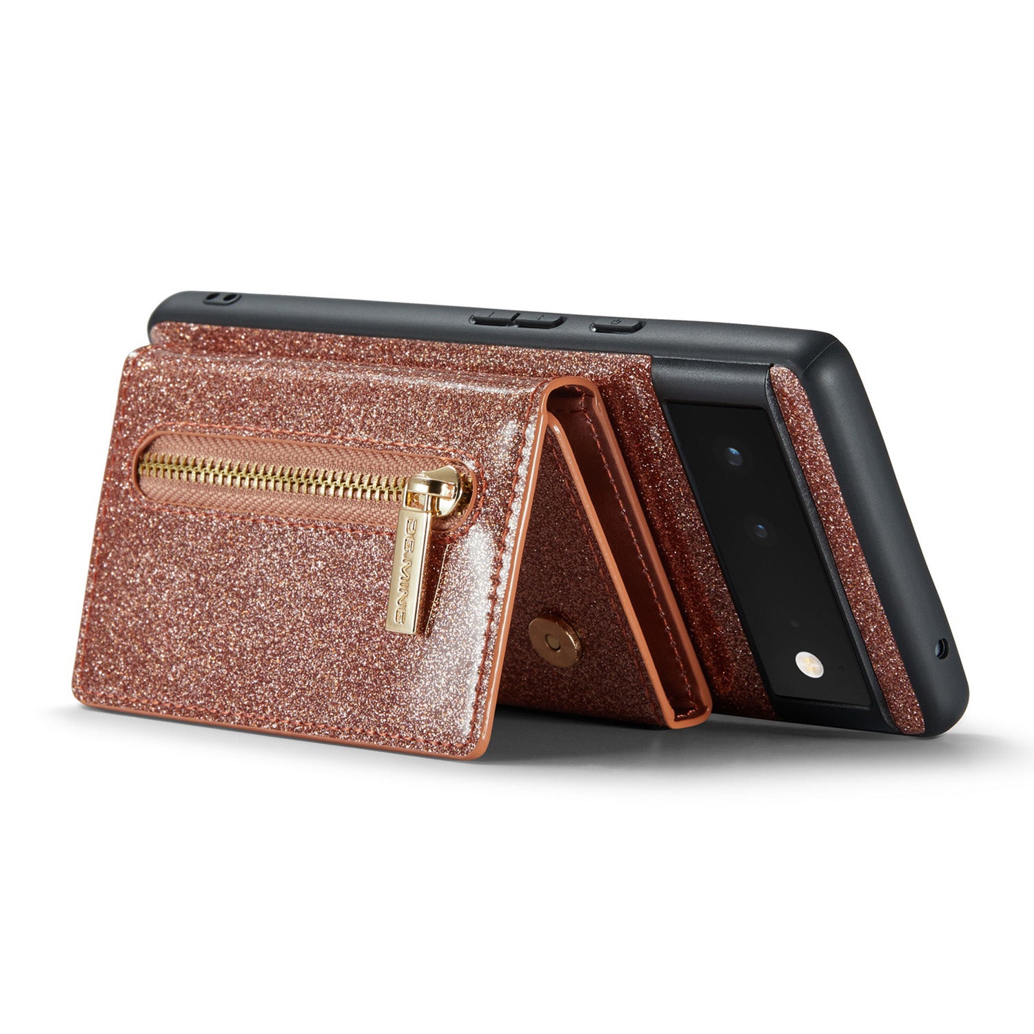DG.MING M3 Series For Google Pixel 6a Glitter Bling Powder PU Leather Anti-scratch Magnetic Phone Cover PC TPU Kickstand Zipper Pocket Wallet Smartphone Case DG.MING M3 Series For Google Pixel 6a Glitter Bling Powder PU Leather Anti-scratch Magnetic Phone Cover PC TPU Kickstand Zipper Pocket Wallet Smartphone Case